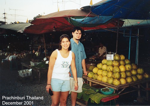Cindy and Bobby checking out a market